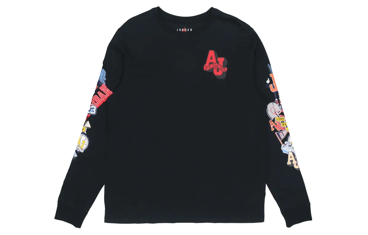 Jordan Sweatshirts Men's Black Crew Neck Moderate Regular