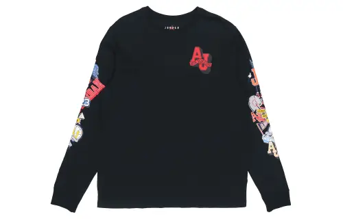 Jordan Sweatshirts Men's Black Crew Neck Moderate Regular