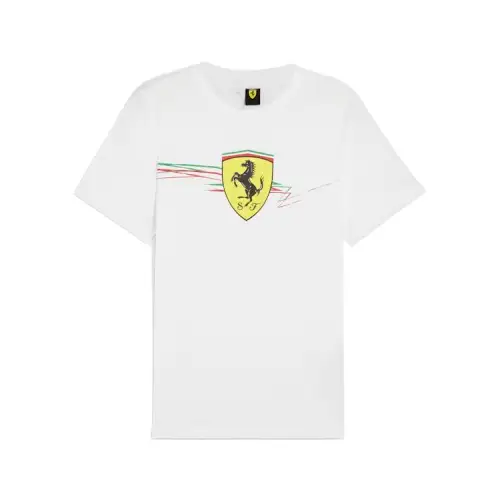 PUMA T Shirts Men's Puma White Crew Neck Moderate