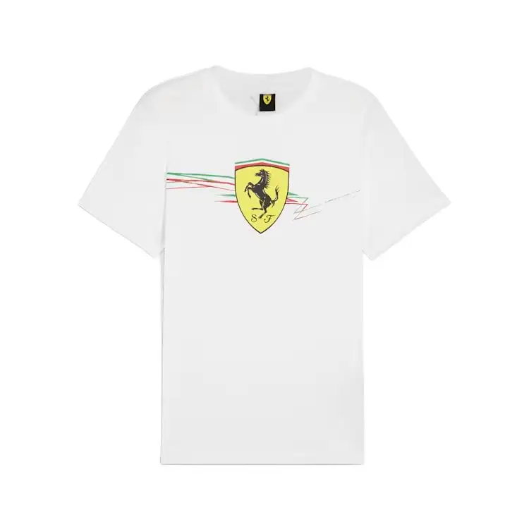 PUMA T Shirts Men's Puma White Crew Neck Moderate