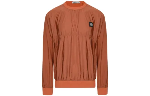 STONE ISLAND Sweatshirts Men's Orange Crew Neck Moderate Regular