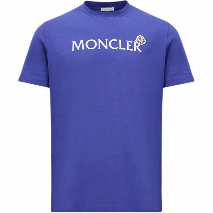 Мужская футболка Moncler Moncler LogoT (синяя)