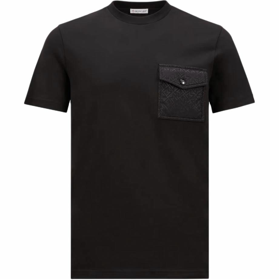 Мужская футболка Moncler Cotton T-Shirt With Pocket (черная)