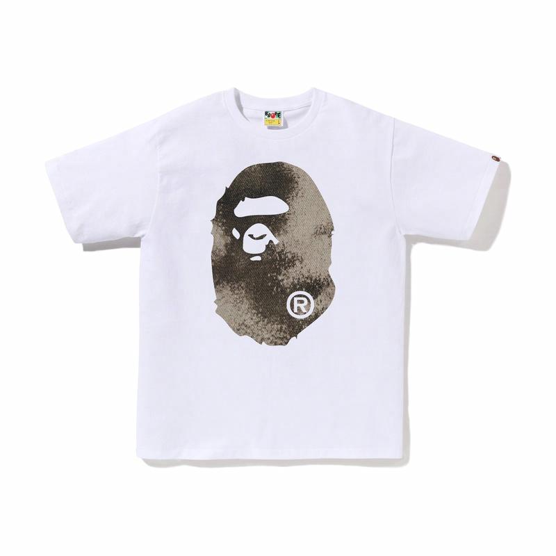 Мужская футболка A BATHING APE SS25 Bleached Ape Head (черная)