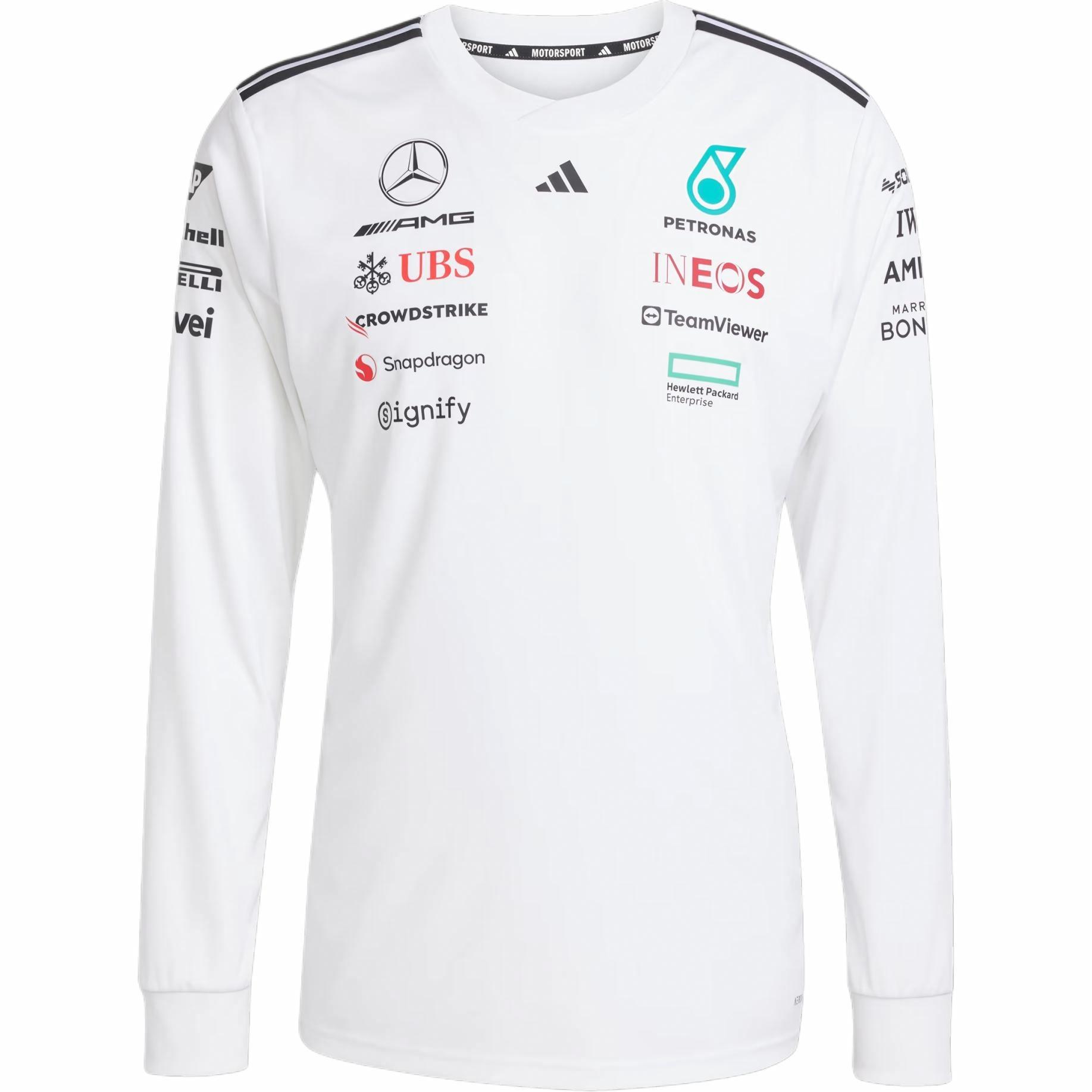 Мужская футболка adidas × MERCEDES-AMG PETRONAS F1 (черно-белая)