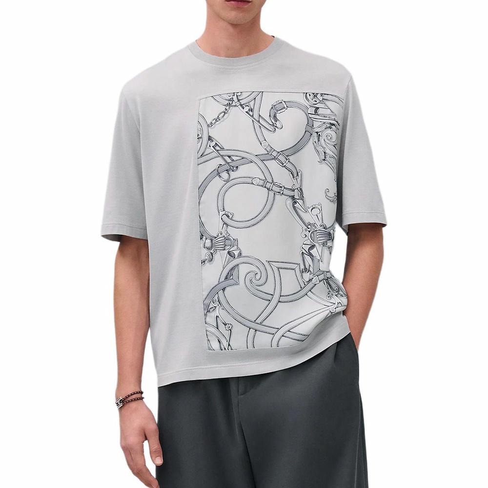 Мужская футболка Hermes SS25 L'Instruction du Roy T (туманный) — фото 3