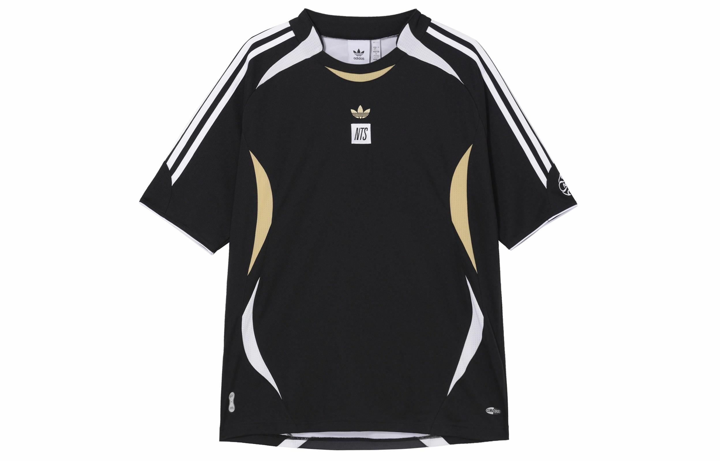 Мужская футболка adidas originals × NTS RADIO (черно-бело-желтая)
