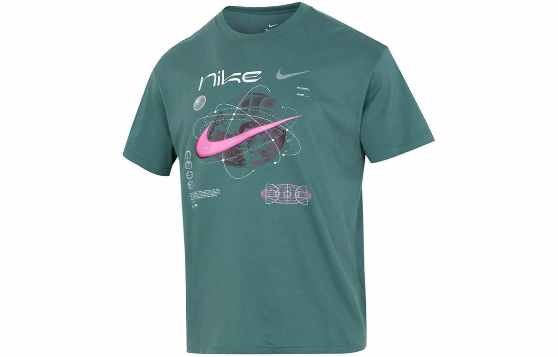 Мужская футболка Nike Хлопковая (темно-зеленая)