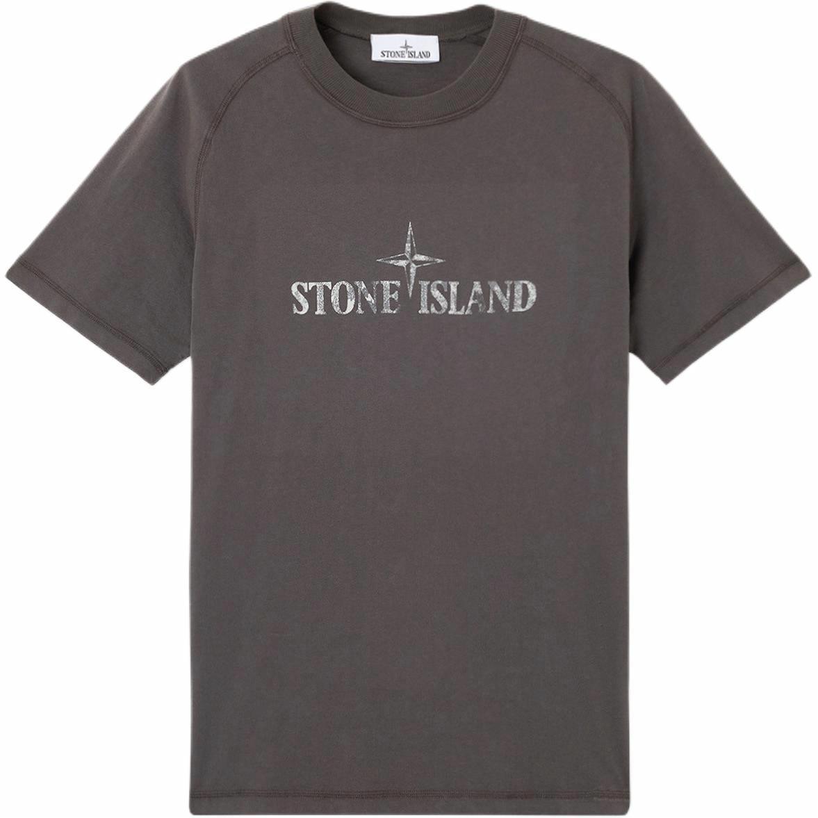 Мужская футболка STONE STONE ISLAND SS25 LogoT (угольно-серая)