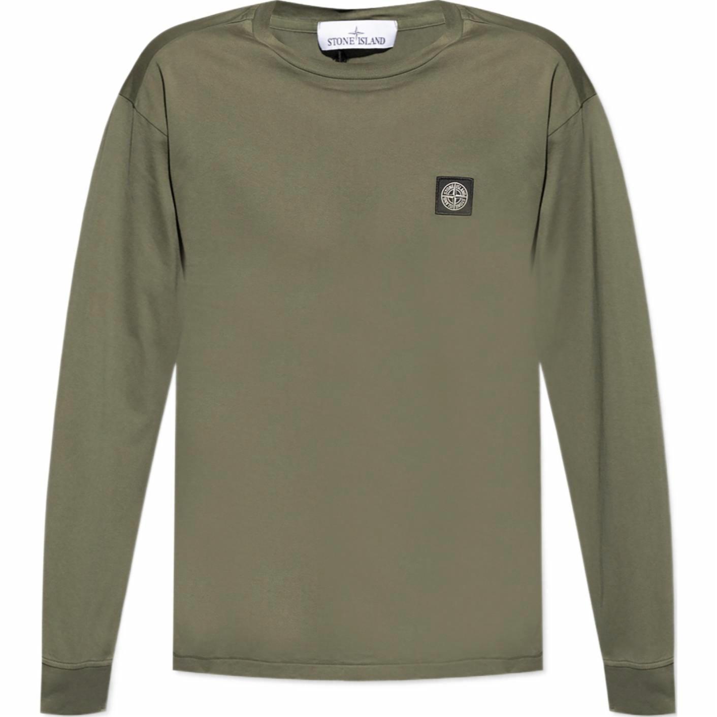 Мужской лонгслив STONE ISLAND (зеленый)