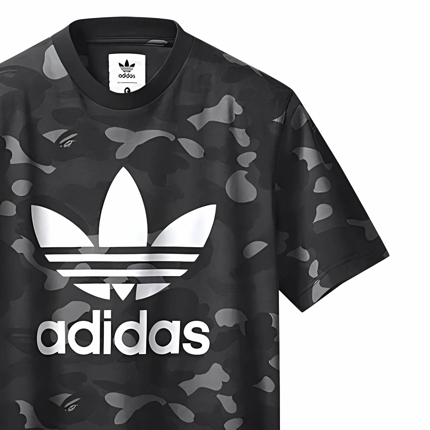 Мужская футболка adidas originals Bape adicolor Tee (угольно-черная) — фото 3