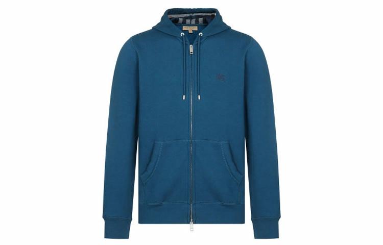 Мужская толстовка Burberry Logo Zipper (синяя)