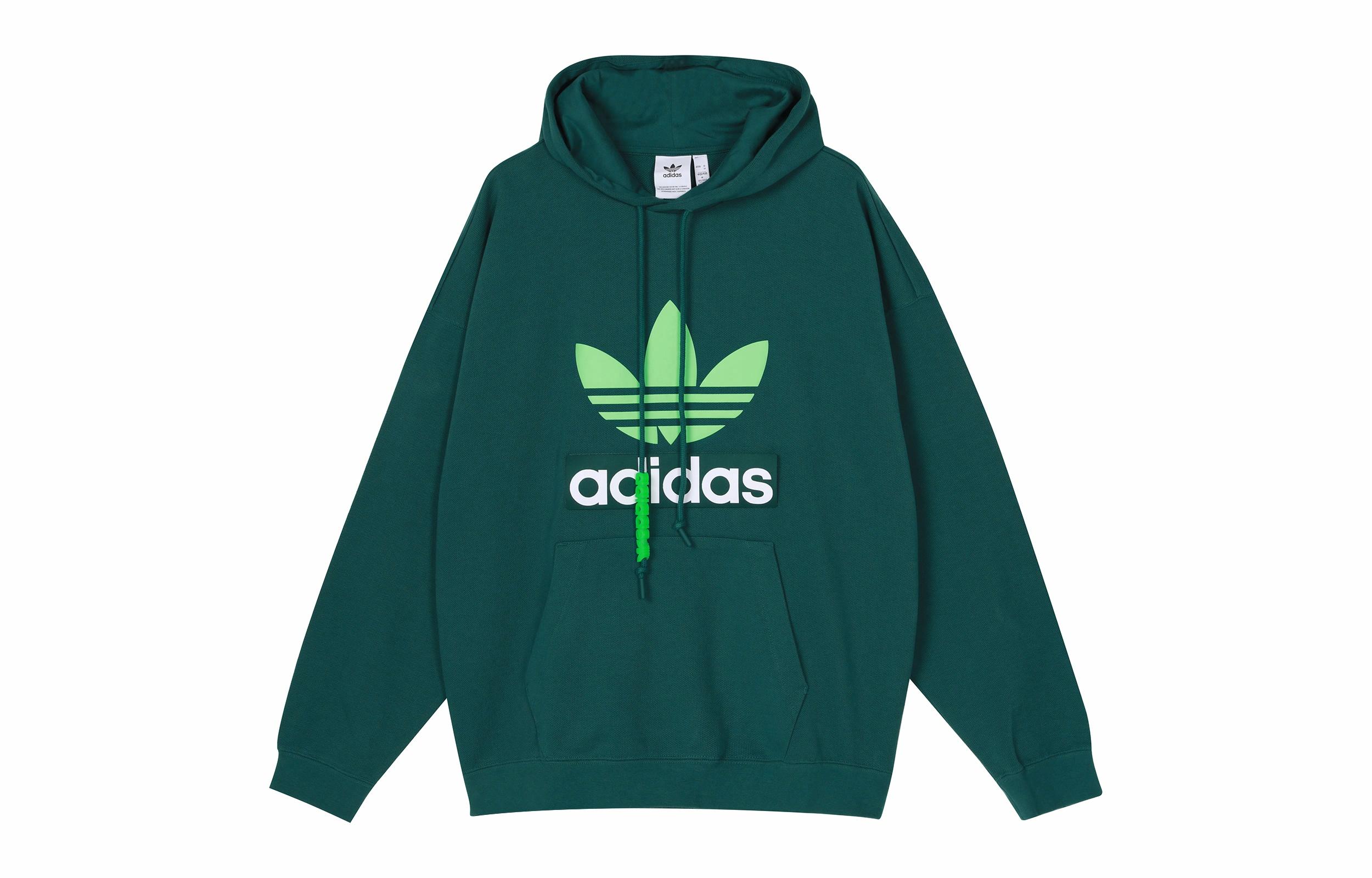 Мужское худи adidas originals BIG TREFOIL HOODIE (лесной зеленый)