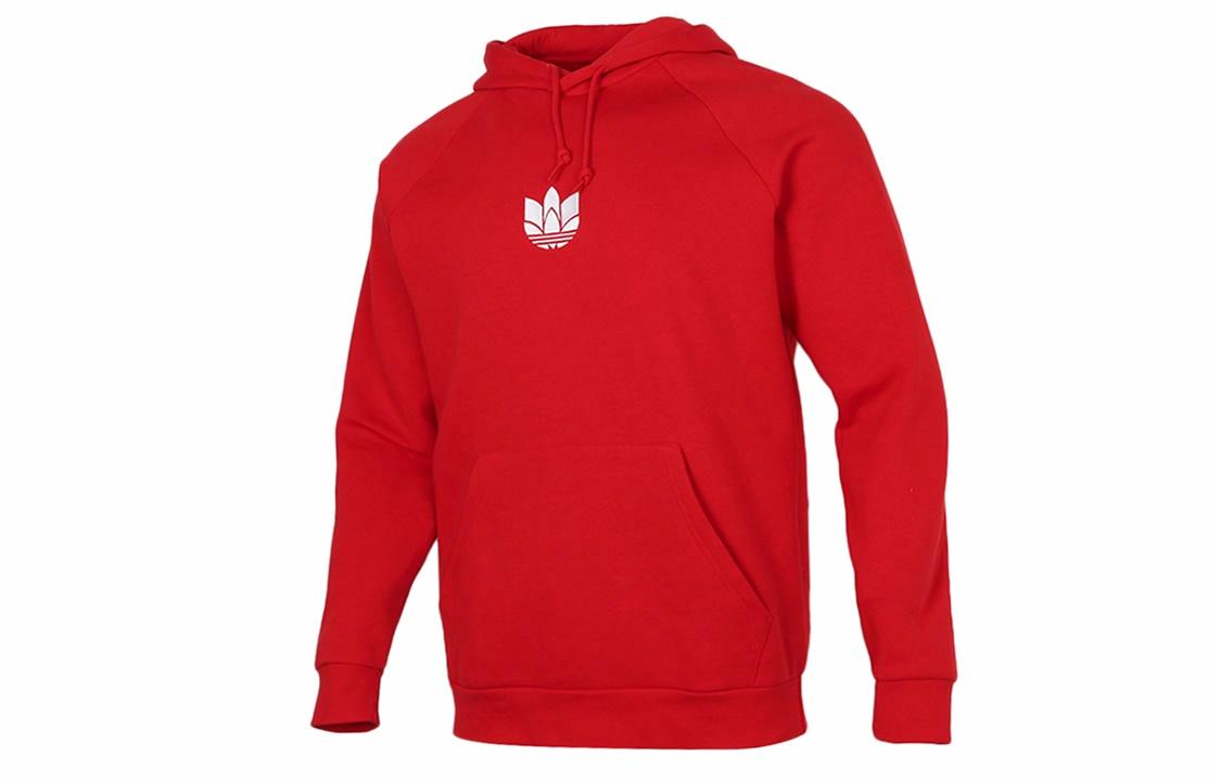 Мужское худи adidas originals 3d Trefoil Hood Logo (красное) — фото 1