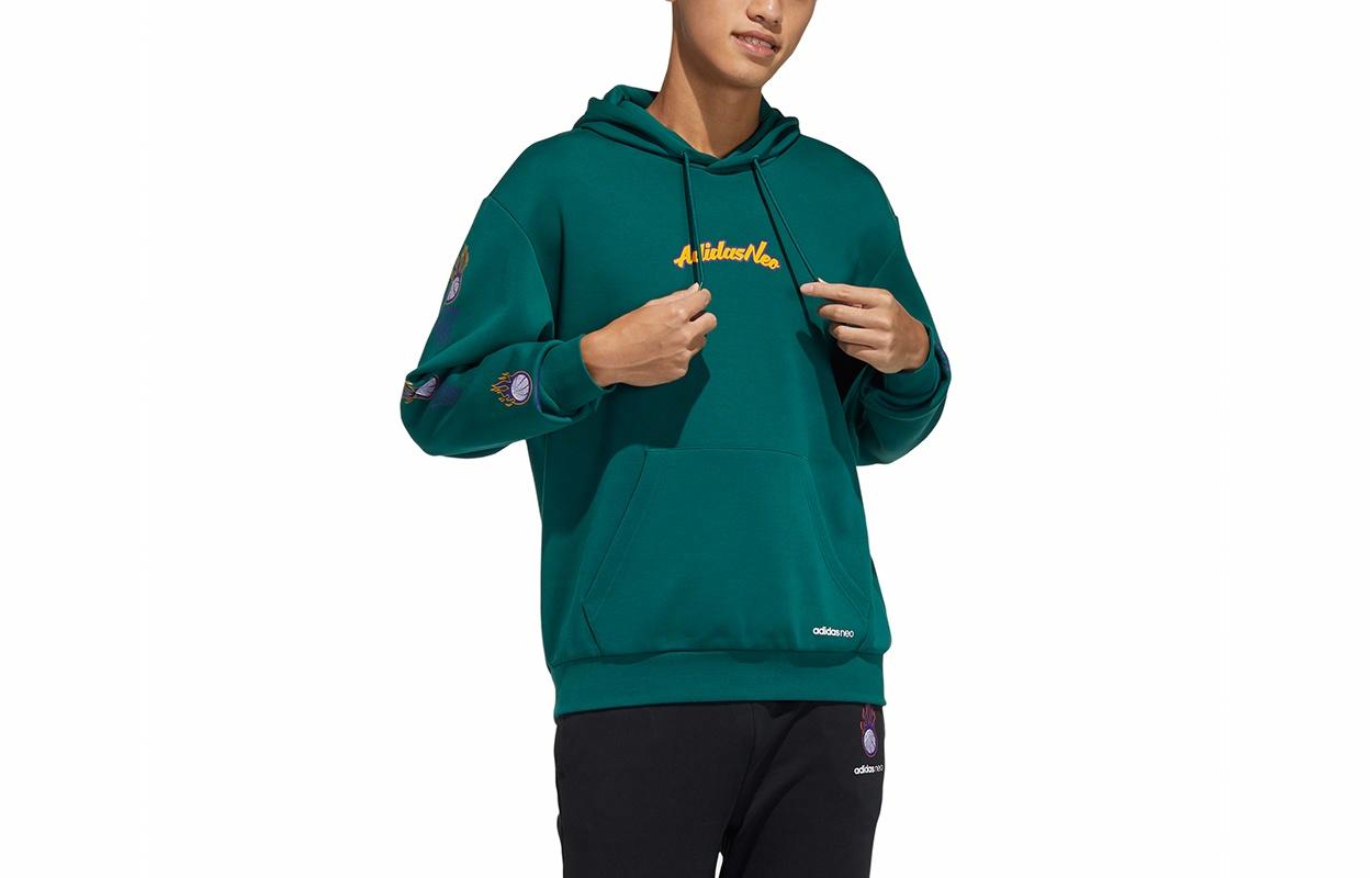 Мужское худи adidas neo M Ssfv2 Hoodie (зеленое) — фото 1