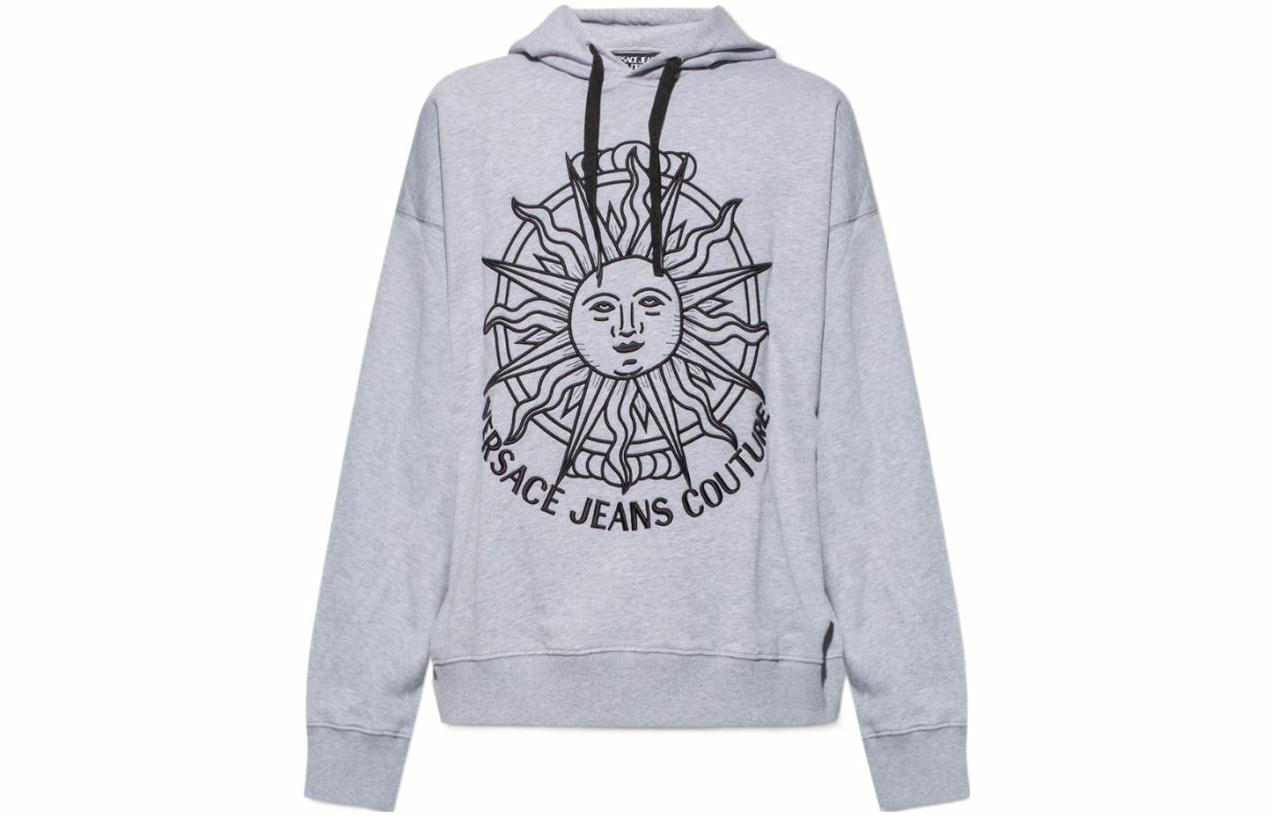 Мужское худи Versace Jeans Couture Embroidery (серое)