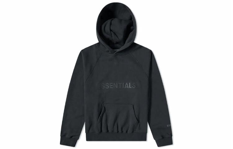 Мужское худи Fear of God Essentials FW20 Silicone Logo Raised Hoodie Dark Navy (темно-синее) — фото 1
