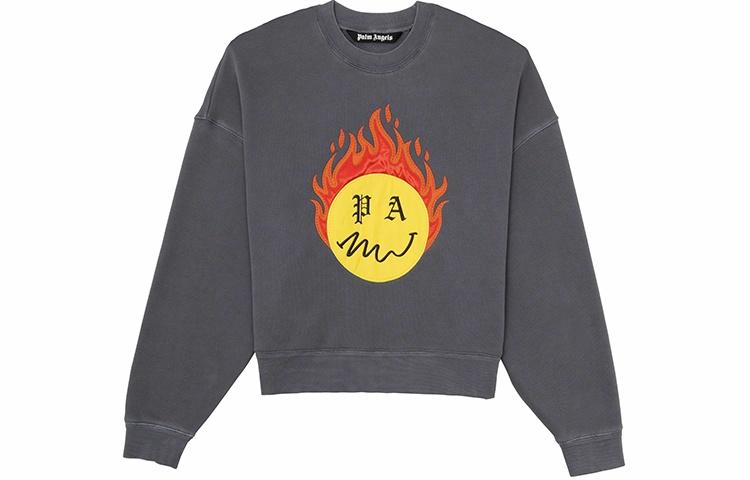 Мужское худи PALM ANGELS SS21 Burning Head (серое)