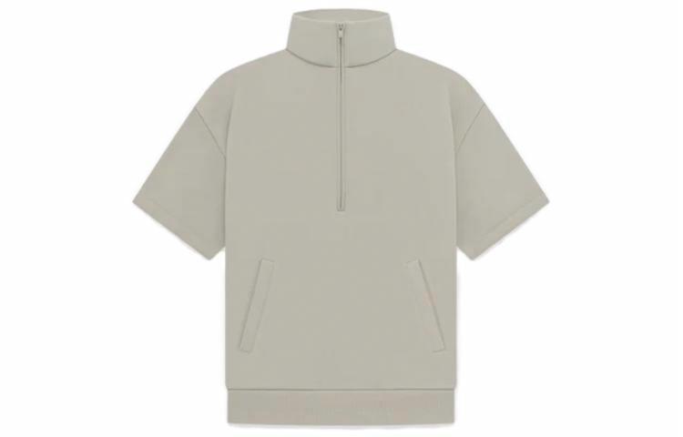 Мужское худи Fear of God Essentials Drop2 SS23 LS Halfzip (серое)