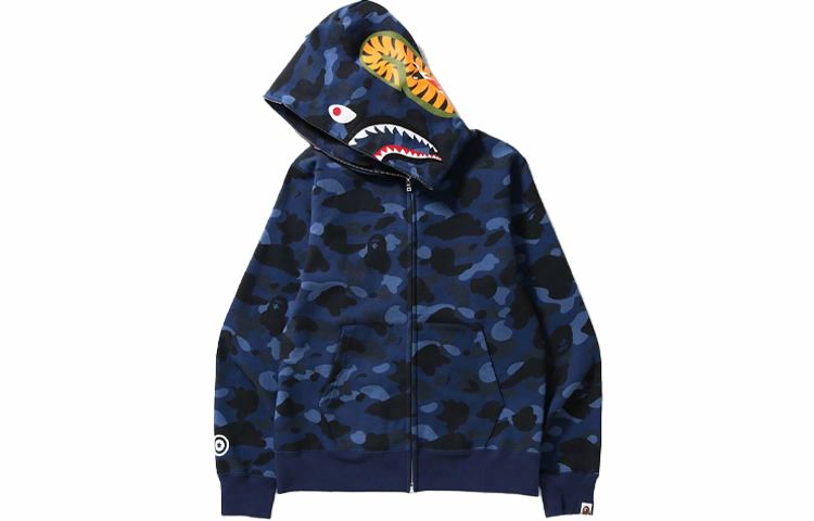 Мужское худи A BATHING APE Shark (черное) — фото 3