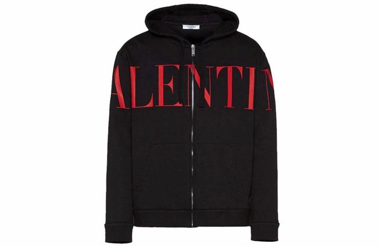 Мужское худи Valentino Logo (черное)