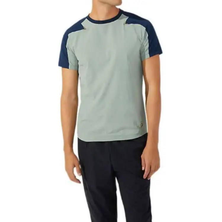 ASICS T Shirts Unisex Blue Crew Neck