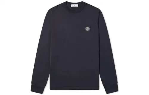 STONE ISLAND Sweatshirts Men's Dark Blue Crew Neck Moderate Regular