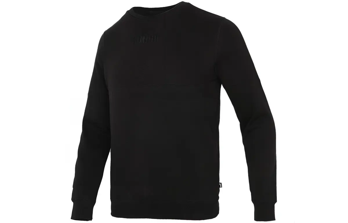 PUMA Sweatshirts Men's Black Crew Neck Moderate Straight Fit
