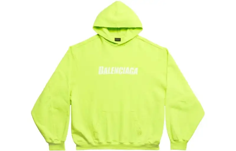 Balenciaga FW22 Sweatshirt Loose Fit Men's Fluorescent Yellow