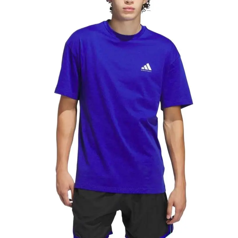 Adidas T Shirt Men's Half Neon Blue/Pink White