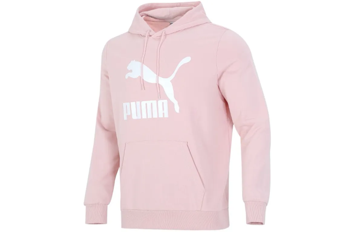 PUMA CLASSICS Sweatshirts Men's Pink Hooded Moderate Regular