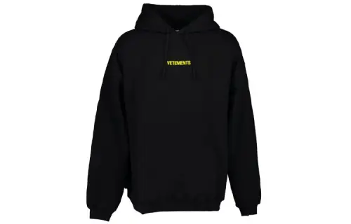 Vetements Sweatshirts Men's Black Hooded Moderate Regular