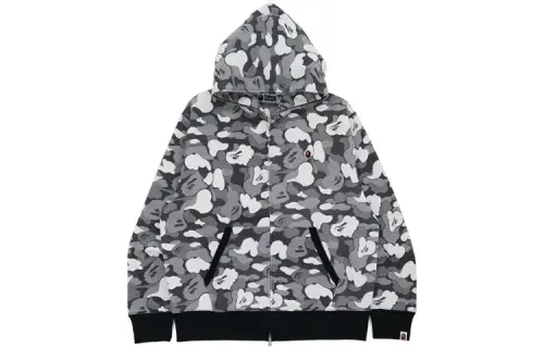 A BATHING APE Stripe Abc Camo Relaxed Fit Full Zip Hoodie