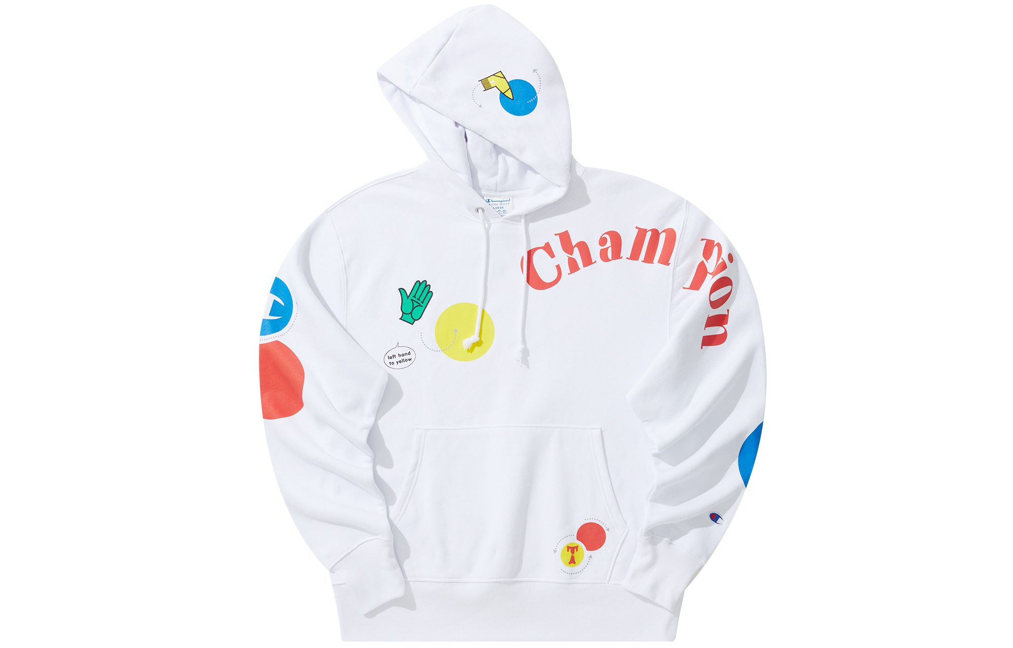 Champion x Hasbro Classic Logo Athleisure Thickened And Fleece Lined Pullover Sweatshirt Unisex White
