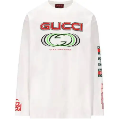 GUCCI Logo Printed Crewneck T Shirt