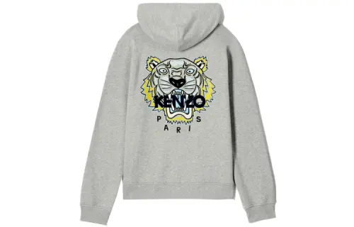 KENZO Sweatshirts Men's Gray Hooded Moderate Regular