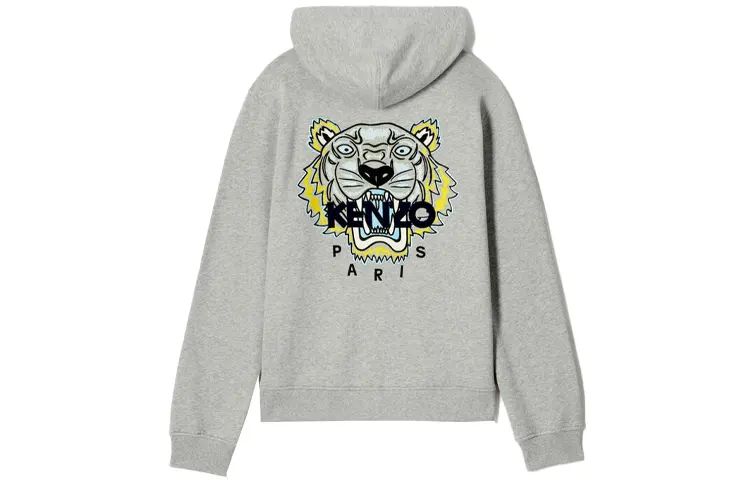KENZO Sweatshirts Men's Gray Hooded Moderate Regular