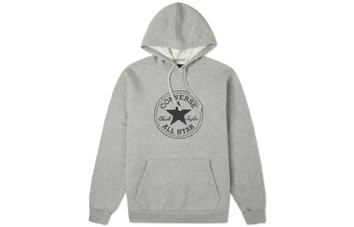 Converse Sweatshirts Men's Gray Hooded Moderate Regular