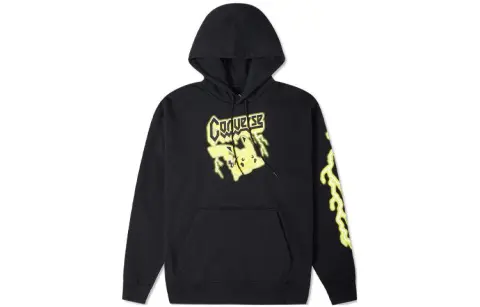 Converse X POKEMON Cartoon Logo Print American Multicolor Sports Fleece Lined Pullover Sweatshirt Unisex Black