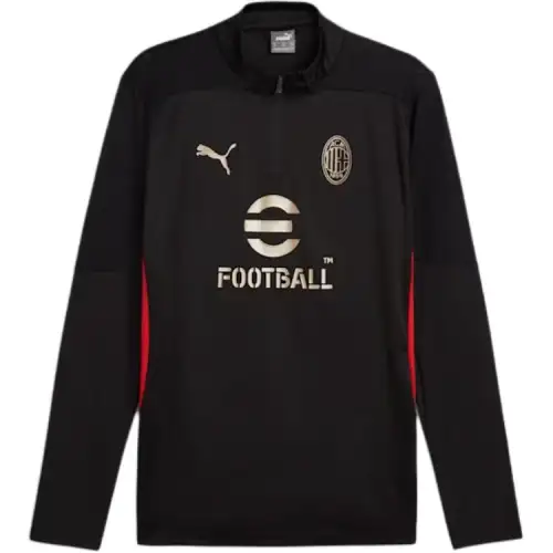 PUMA Ac Milan Training Quarter Zip Top T Shirt Men's Black