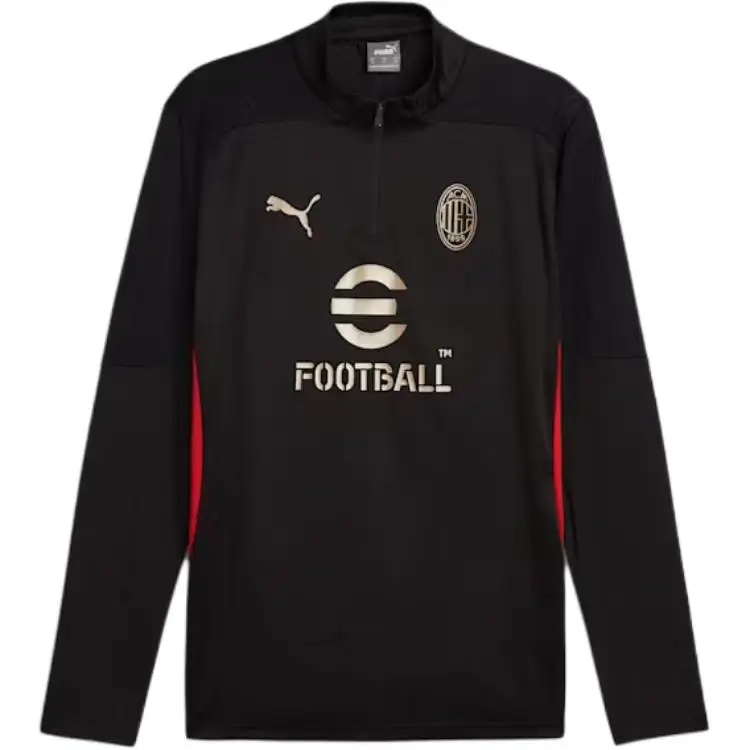 PUMA Ac Milan Training Quarter Zip Top T Shirt Men's Black