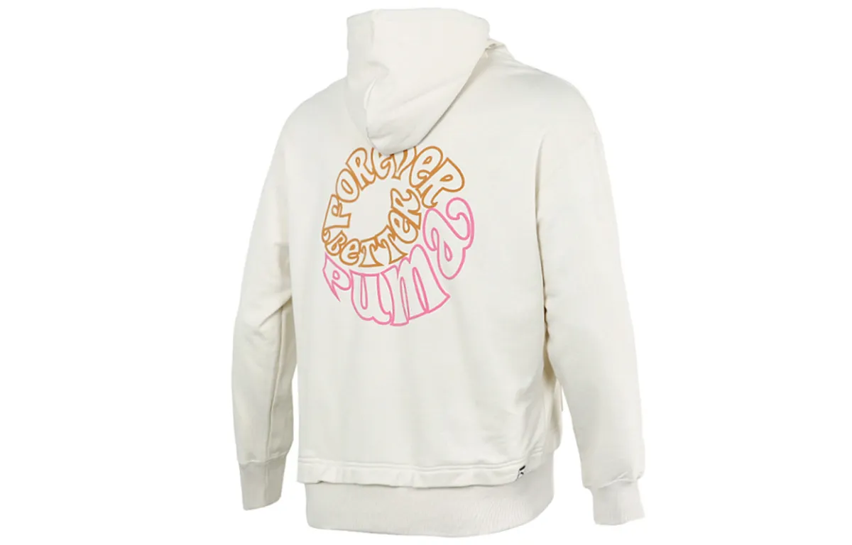 PUMA Sweatshirts Men's Ivory Hooded Moderate Regular