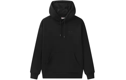 FILA Sweatshirts Men's Jet Black Hooded Thickened Regular