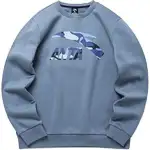 Anta Life Collection Fleece Lined Large Logo Print Pullover Winter Long Sleeved Sweatshirt Unisex Purple