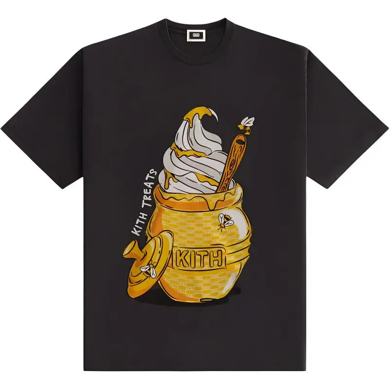 KITH T Shirts Men's Black Crew Neck Moderate Straight Fit