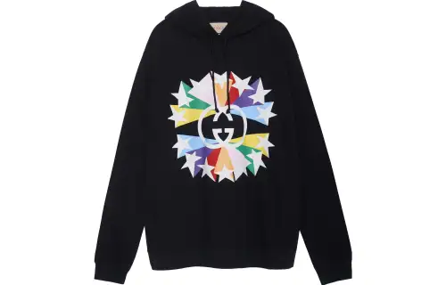 GUCCI Interlocking G Star Burst Print Cotton Sweatshirt