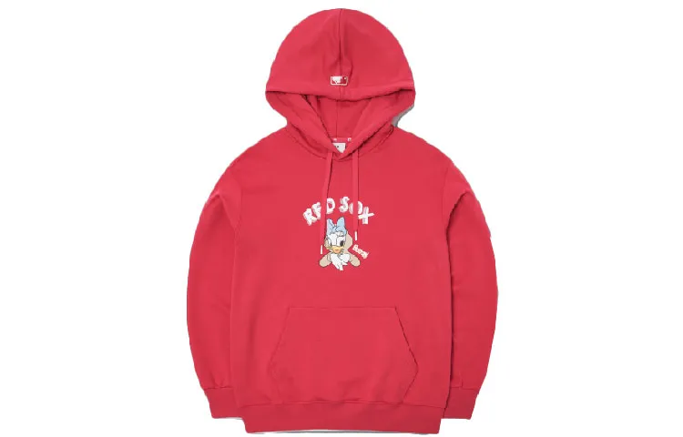 MLB X Disney Sweatshirts Unisex Red Hooded Moderate Regular