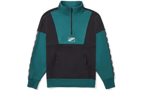 Vans Sweatshirts Unisex Black Green Stand Collar Moderate Regular