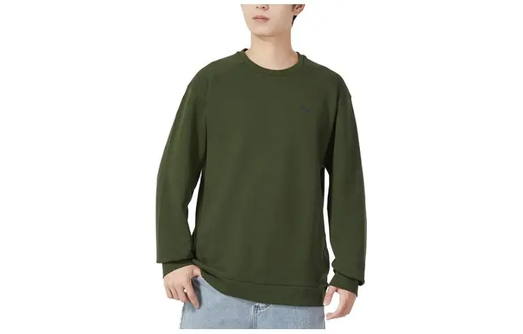 PUMA Sweatshirts Men's Green Crew Neck Moderate Other