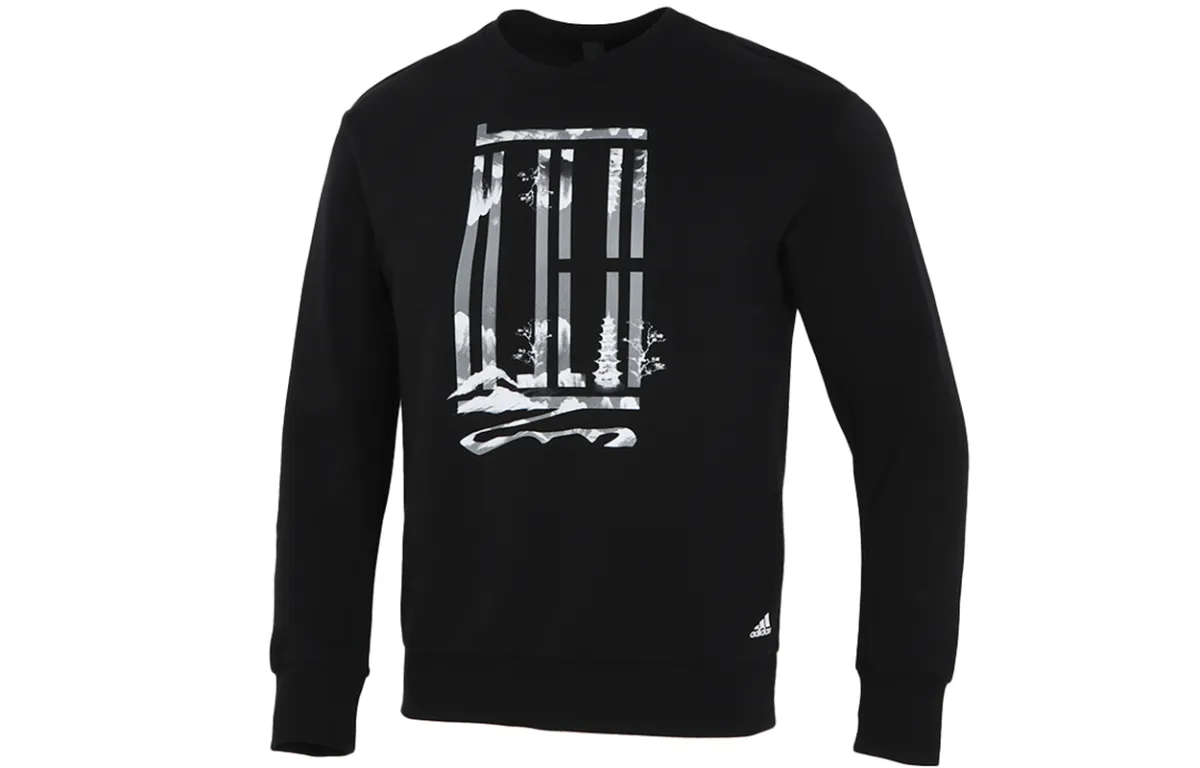 Adidas Wuji Series Sweatshirts Men's Black Crew Neck Moderate Regular